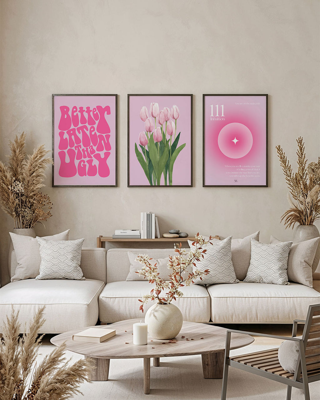 Pink Flow - Set of 3