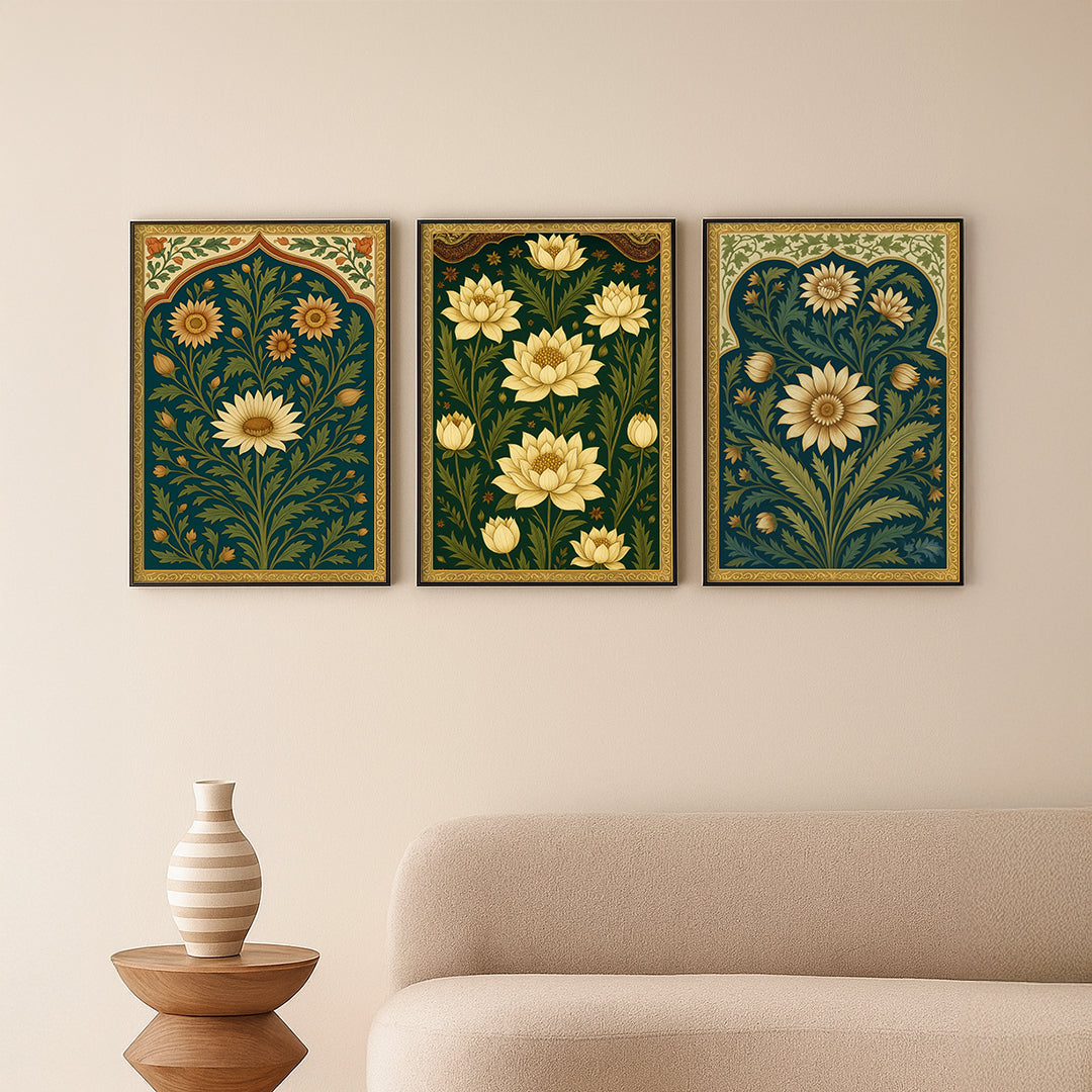 Golden Bloom Trio  - Set of 3
